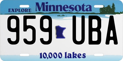 MN license plate 959UBA