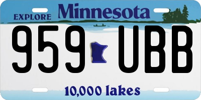MN license plate 959UBB