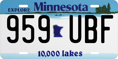 MN license plate 959UBF