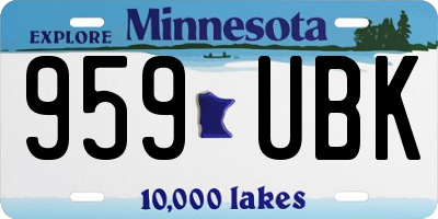 MN license plate 959UBK