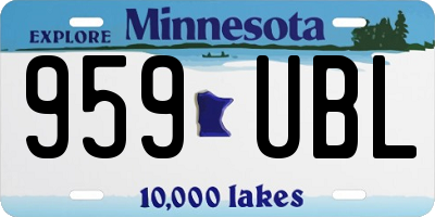 MN license plate 959UBL