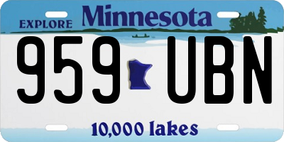 MN license plate 959UBN