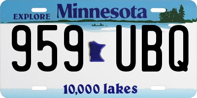 MN license plate 959UBQ