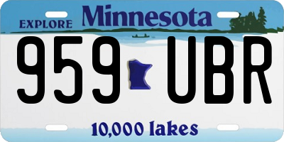 MN license plate 959UBR