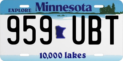 MN license plate 959UBT