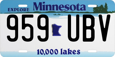 MN license plate 959UBV