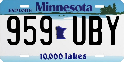 MN license plate 959UBY