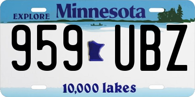 MN license plate 959UBZ