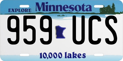 MN license plate 959UCS