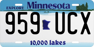 MN license plate 959UCX