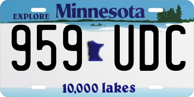 MN license plate 959UDC