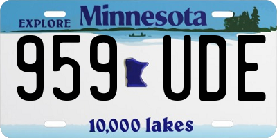 MN license plate 959UDE