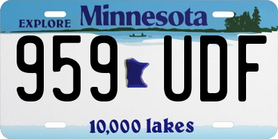 MN license plate 959UDF