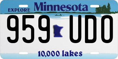 MN license plate 959UDO