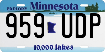 MN license plate 959UDP