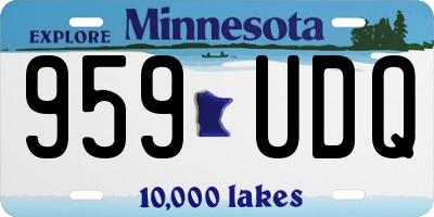 MN license plate 959UDQ