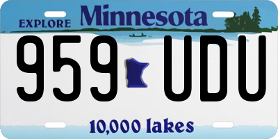 MN license plate 959UDU