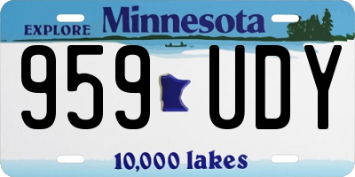 MN license plate 959UDY