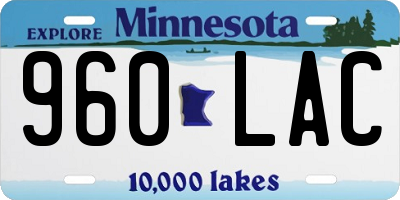 MN license plate 960LAC