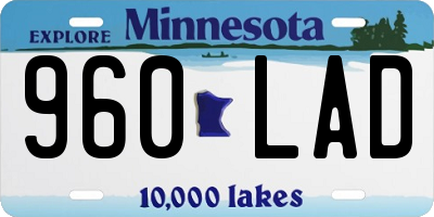 MN license plate 960LAD