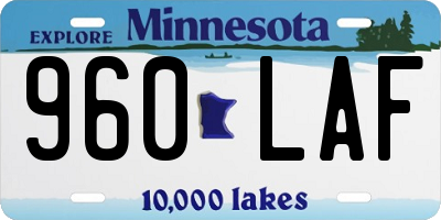 MN license plate 960LAF