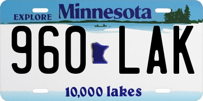 MN license plate 960LAK