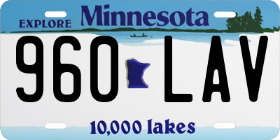 MN license plate 960LAV