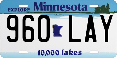 MN license plate 960LAY