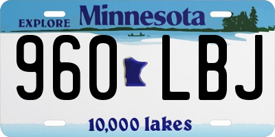 MN license plate 960LBJ