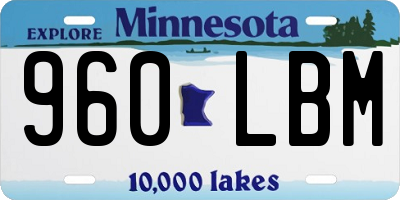MN license plate 960LBM