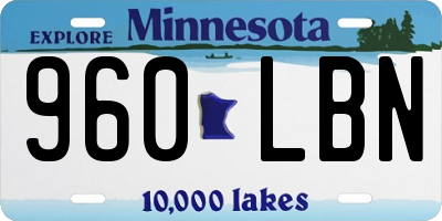 MN license plate 960LBN
