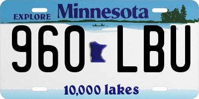 MN license plate 960LBU