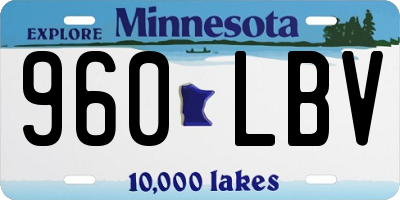 MN license plate 960LBV