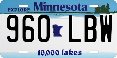 MN license plate 960LBW