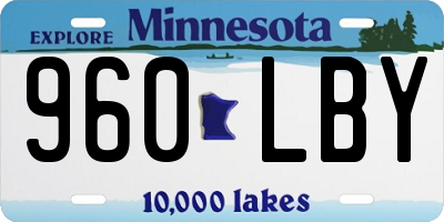 MN license plate 960LBY