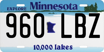 MN license plate 960LBZ