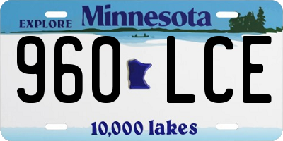 MN license plate 960LCE