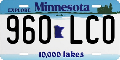 MN license plate 960LCO