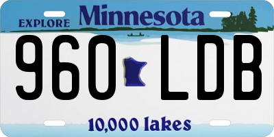 MN license plate 960LDB