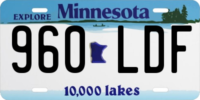 MN license plate 960LDF