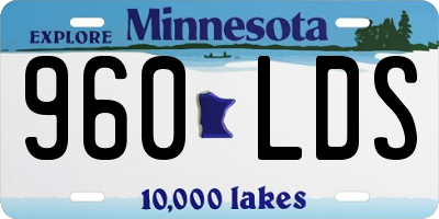 MN license plate 960LDS