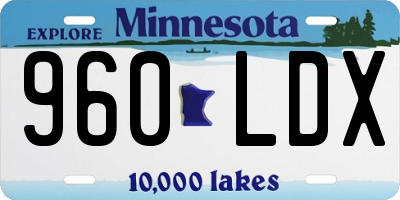 MN license plate 960LDX