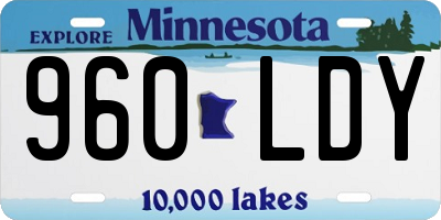MN license plate 960LDY