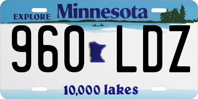 MN license plate 960LDZ