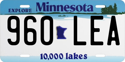 MN license plate 960LEA