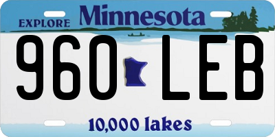 MN license plate 960LEB