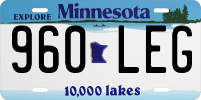 MN license plate 960LEG