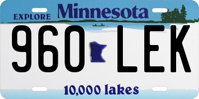 MN license plate 960LEK