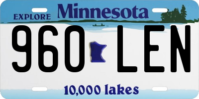 MN license plate 960LEN