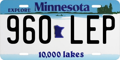 MN license plate 960LEP